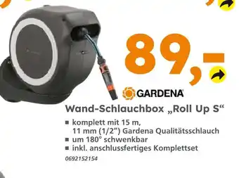 Globus Baumarkt Gardena wand-schlauchbox roll up s Angebot