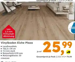 Globus Baumarkt Vinylboden eiche plaza Angebot