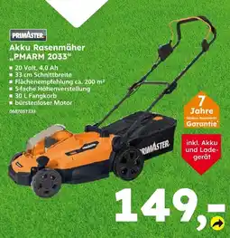 Globus Baumarkt Primaster akku rasenmäher pmarm 2033 Angebot