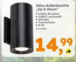 Globus Baumarkt Akku-außenleuchte up & down Angebot