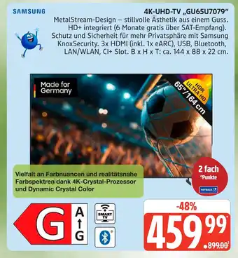 Marktkauf Samsung 4k-uhd-tv gu65u7079 Angebot