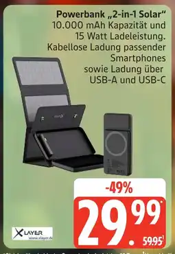Marktkauf Xlayer powerbank „2-in-1 solar“ Angebot