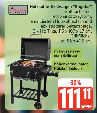 Marktkauf Activa barbecue holzkohle-grillwagen angular Angebot