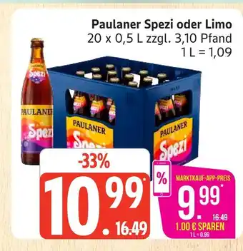 Marktkauf Paulaner spezi oder limo Angebot