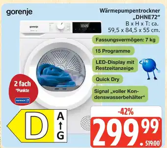 Marktkauf Gorenje wärmepumpentrockner dhne72 Angebot