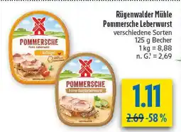 diska Rügenwalder mühle pommersche leberwurst geflügel Angebot
