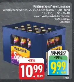 E-Center Paulaner spezi oder limonade Angebot