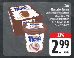 E-Center Zott monte ice cream Angebot