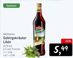 KONSUM Wilthener gebirgskräuter likör Angebot