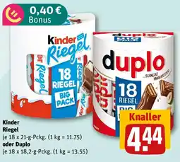 REWE Kinder Riegel oder Duplo Angebot