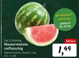 KONSUM Gut & günstig wassermelone rotfleischig Angebot