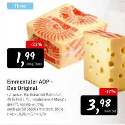 KONSUM Emmentaler aop das original schweizer hartkäse Angebot