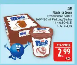 Marktkauf Zott monte ice cream Angebot