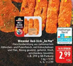 Marktkauf Wiesenhof hack-sticks tex mex Angebot