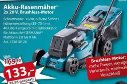 Sonderpreis Baumarkt GERMANIA Plattform 2.0 Akku-Rasenmäher 2x 20 V, Brushless-Motor Angebot