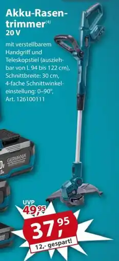 Sonderpreis Baumarkt GERMANIA Plattform 2.0 Akku-Rasen- trimmer 20V Angebot