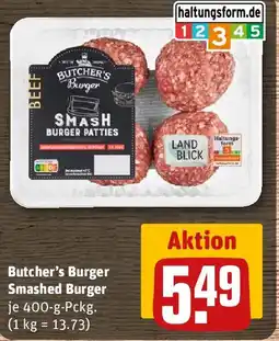 REWE Butcher's Burger Smashed Burger Angebot