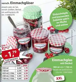 Sonderpreis Baumarkt versch. Einmachgläser Angebot