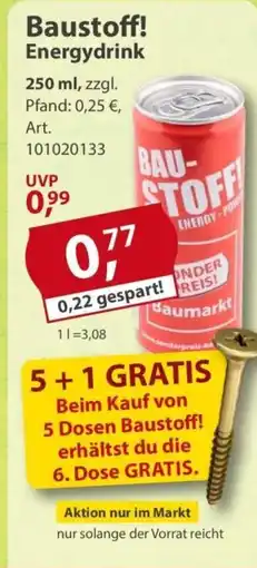 Sonderpreis Baumarkt Baustoff! Energydrink Angebot