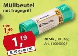 Sonderpreis Baumarkt HEKU Müllbeutel mit Tragegriff Angebot