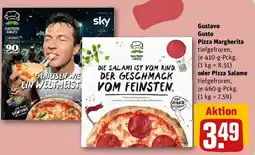 REWE Gustavo Gusto Pizza Margherita oder Pizza Salame tiefgefroren, Angebot