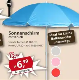 Sonderpreis Baumarkt Sonnenschirm mit Knick Angebot