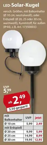 Sonderpreis Baumarkt LED-Solar-Kugel Angebot