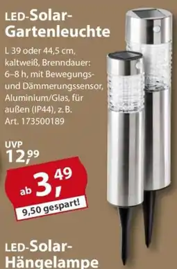 Sonderpreis Baumarkt LED-Solar- Gartenleuchte Angebot