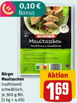 REWE Bürger Maultaschen Angebot