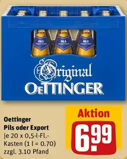 REWE Oettinger Pils oder Export Angebot