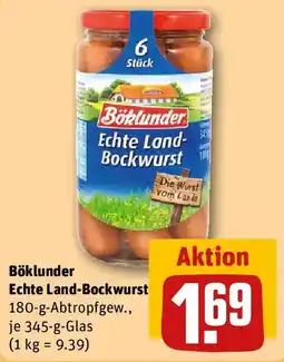 REWE Böklunder Echte Land-Bockwurst Angebot