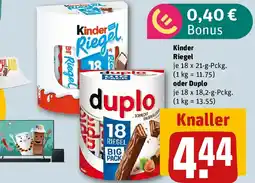 REWE Kinder Riegel oder Duplo Angebot