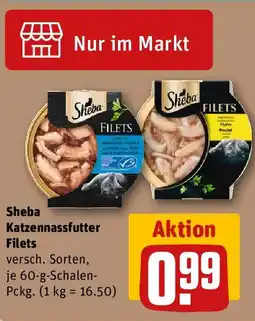 REWE Sheba Katzennassfutter Filets Angebot