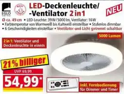 Norma EGLO LED-Deckenleuchte/ -Ventilator 2in1 Angebot