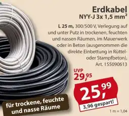 Sonderpreis Baumarkt Erdkabel NYY-J 3x 1,5 mm² Angebot