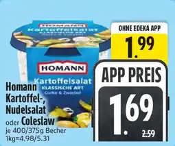 Edeka Homann Kartoffel-, Nudelsalat oder Coleslaw Angebot