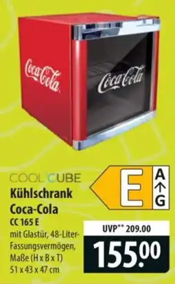 Famila Nord Ost COOL CUBE Kühlschrank Coca-Cola CC 165 E Angebot
