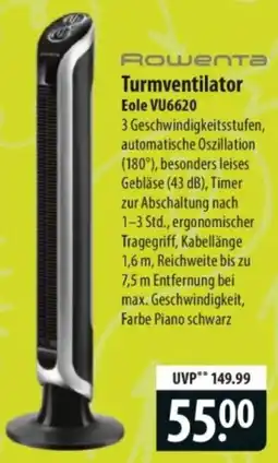 Famila Nord Ost Rowenta Turmventilator Eole VU6620 Angebot
