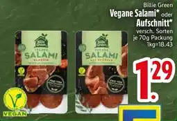 Edeka Billie Green Vegane Salami oder Aufschnitt Angebot