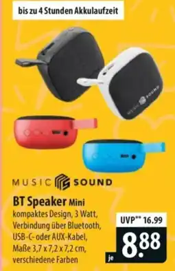 Famila Nord Ost MUSIC SOUND BT Speaker Mini Angebot