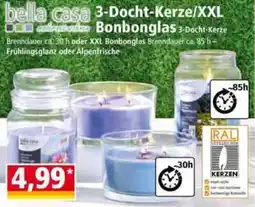 Norma bella casa 3-Docht-Kerze/XXL Bonbonglas Angebot