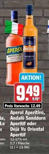 HIT Aperol Aperitivo, Andalö Sanddorn Aperitif oder Déjà Vu Oriental Aperitif Angebot