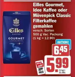 HIT Eilles Gourmet, Idee Kaffee oder Mövenpick Classic Filterkaffee gemahlen Angebot