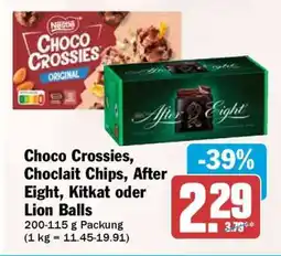 HIT Choco Crossies, Choclait Chips, After Eight, Kitkat oder Lion Balls Angebot