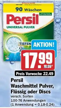 HIT Persil Waschmittel Pulver, Flüssig oder Discs Angebot