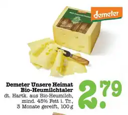 Scheck-in-Center Demeter Unsere Heimat Bio-Heumilchtaler Angebot