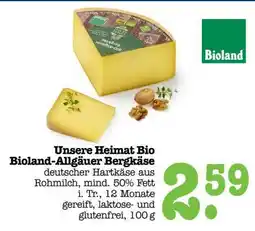 Scheck-in-Center Unsere Heimat Bio Bioland-Allgäuer Bergkäse Angebot