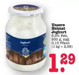 Scheck-in-Center Unsere Heimat Joghurt Angebot