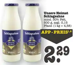 Scheck-in-Center Unsere Heimat Schlagsahne Angebot