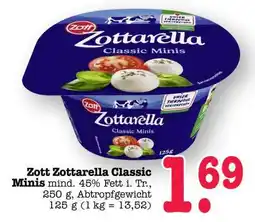 Scheck-in-Center Zott Zottarella Classic Minis Angebot